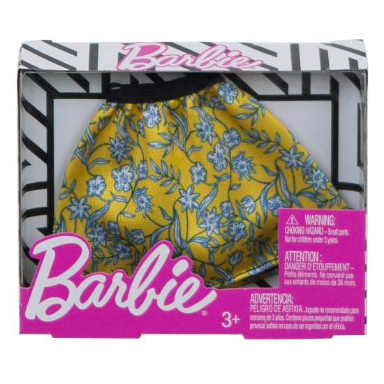 Cover for Barbie · Rokje Floral Geel (Spielzeug)