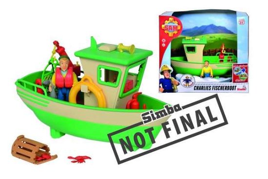Brandmand Sam Charlies fiskerbåd m/tilbehør 19cm - Simba - Merchandise - Simba Toys - 4006592050931 - 10. juni 2021