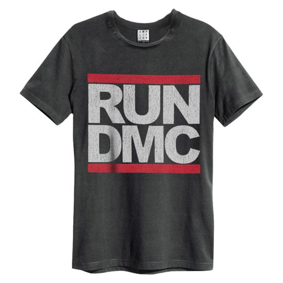 RUN DMC Logo Amplified Small Vintage Charcoal T Shirt - Run Dmc - Fanituote - AMPLIFIED - 5022315083931 - 