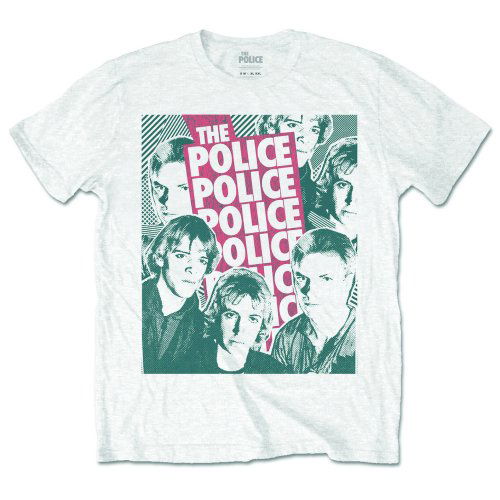 The Police Unisex T-Shirt: Half-tone Faces - Police - The - Produtos - Perryscope - 5055979900931 - 