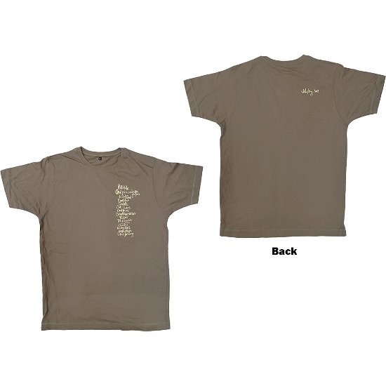 Cover for Coldplay · Coldplay Unisex T-Shirt: Set List (Back Print/Ex Tour) (T-shirt) [size M] [Brown - Unisex edition]
