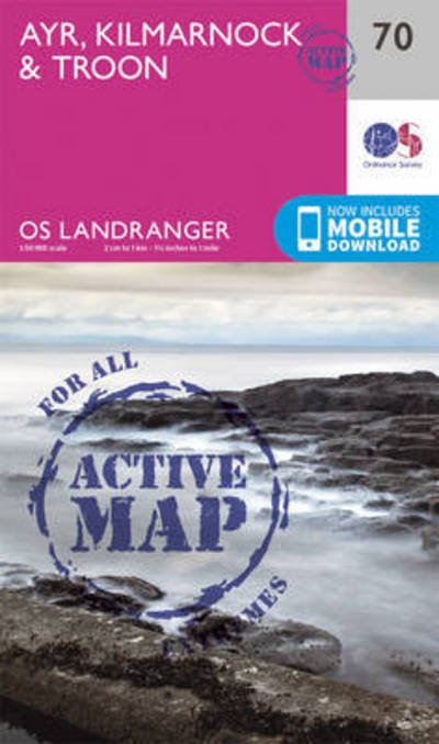 Cover for Ordnance Survey · Ayr, Kilmarnock &amp; Troon - OS Landranger Active Map (Kartor) [February 2016 edition] (2016)