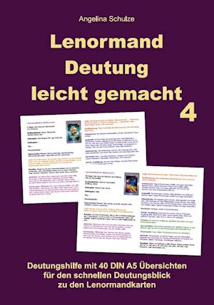 Cover for Angelina Schulze · Lenormand Deutung leicht gemacht 4 (Book) (2022)