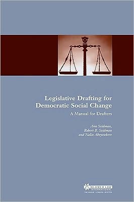 Cover for Ann Seidman · Legislative Drafting for Democratic Social Change: A Manual for Drafters (Hardcover Book) (2000)