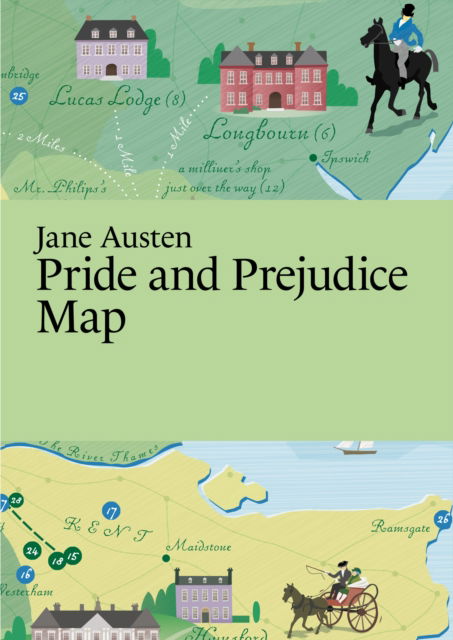 Cover for Thelander, Martin, Master of Fine Arts · Jane Austen, Pride and Prejudice Map - Literary Maps Series (Map) (2023)