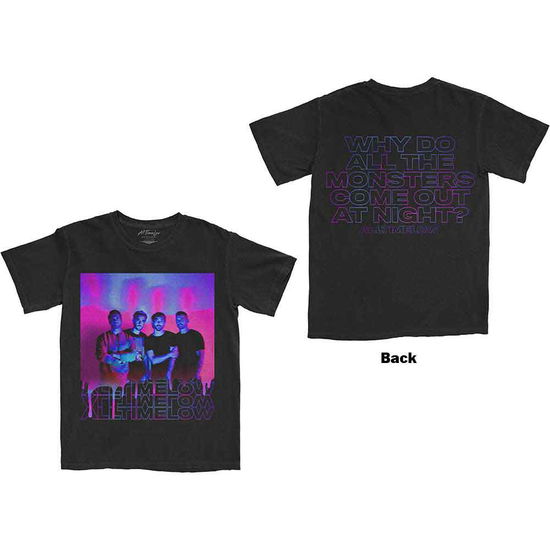 Cover for All Time Low · All Time Low Unisex T-Shirt: Blurry Monster (Black) (Back Print) (T-shirt) [size S] (2022)