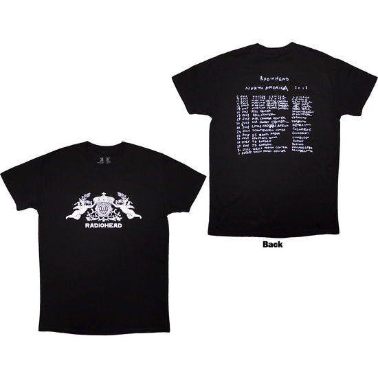 Cover for Radiohead · Radiohead Unisex Organic T-Shirt: Bearhead Crest (Black) (Back Print) (T-shirt) [size M] (2025)