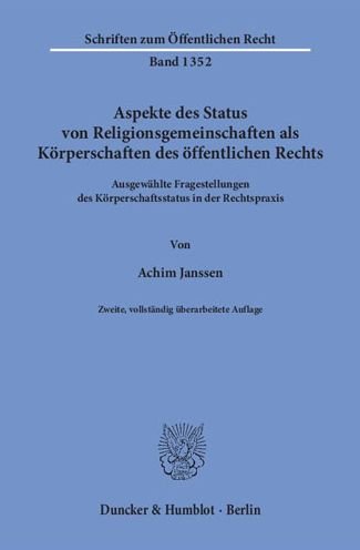 Cover for Janssen · Aspekte des Status von Religion (Book) (2017)