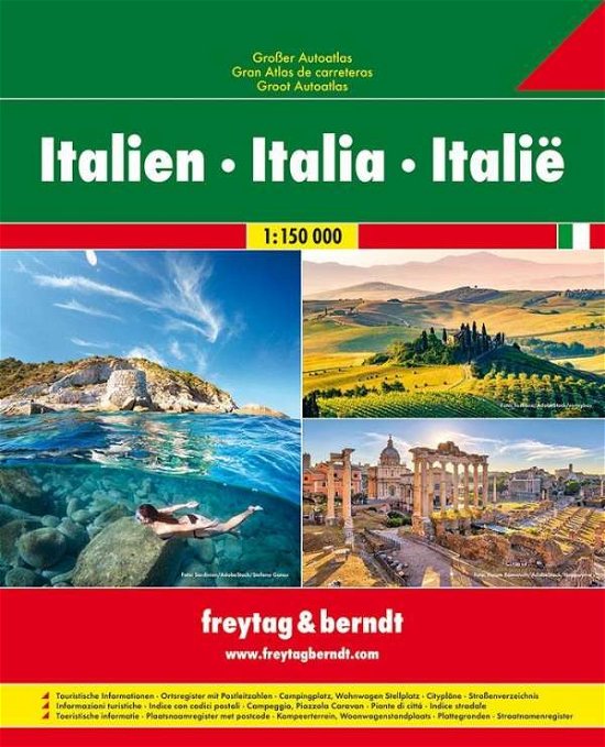 Cover for Freytag &amp; Berndt · Italy great road atlas sp. (Spiralbuch) (2019)