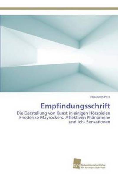 Cover for Pein · Empfindungsschrift (Buch) (2015)