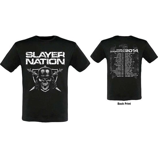 Slayer Unisex T-Shirt: Slayer Nation 2015 Dates (Ex-Tour & Back Print) - Slayer - Gadżety -  - 5056170652933 - 