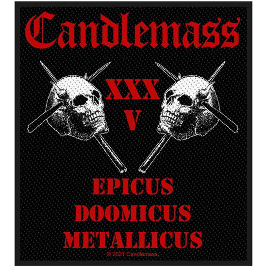 Candlemass Standard Woven Patch: Epicus 35th Anniversary - Candlemass - Produtos - PHD - 5056365711933 - 13 de agosto de 2021