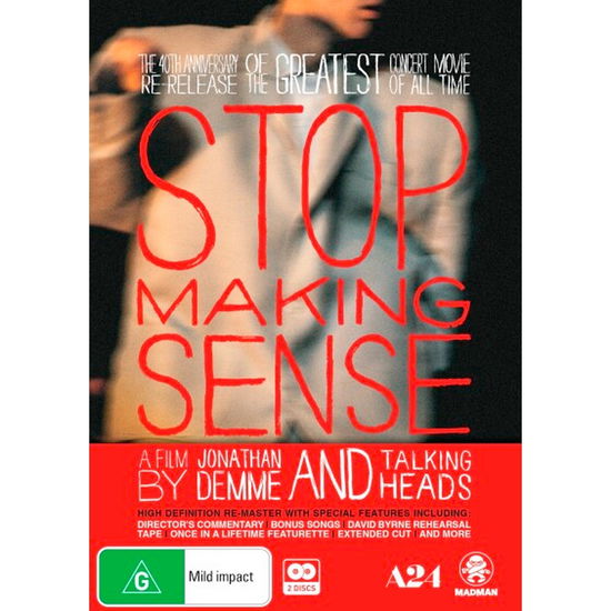 Stop Making Sense (40th Anniversary Special Edition) -  - Movies - MADMAN ENTERTAINMENT - 9322225253933 - September 4, 2024