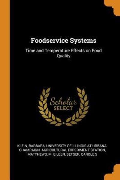 Cover for Barbara Klein · Foodservice Systems (Paperback Book) (2018)