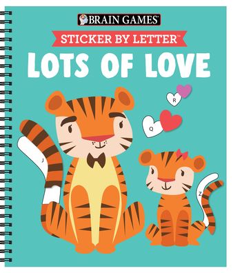 Cover for Publications International Ltd · Brain Games - Sticker by Letter: Lots of Love (Spiral Book) (2021)