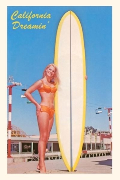 Cover for Found Image Press · The Vintage Journal Blonde Woman with Tall Surfboard, California (Paperback Book) (2022)