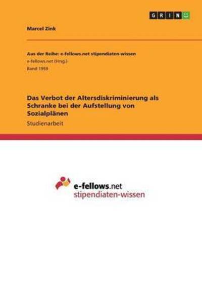 Cover for Zink · Das Verbot der Altersdiskriminieru (Book) (2016)