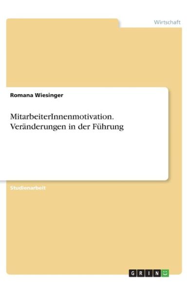 Cover for Wiesinger · MitarbeiterInnenmotivation. V (Book)