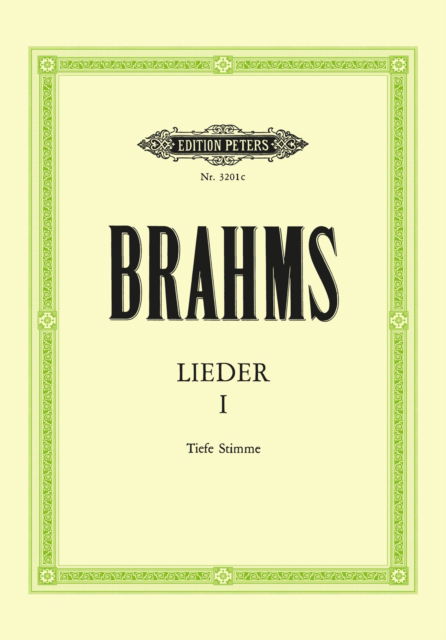 Cover for Johannes Brahms · Complete Songs Vol.1: Low Voice (Partituren) (2001)