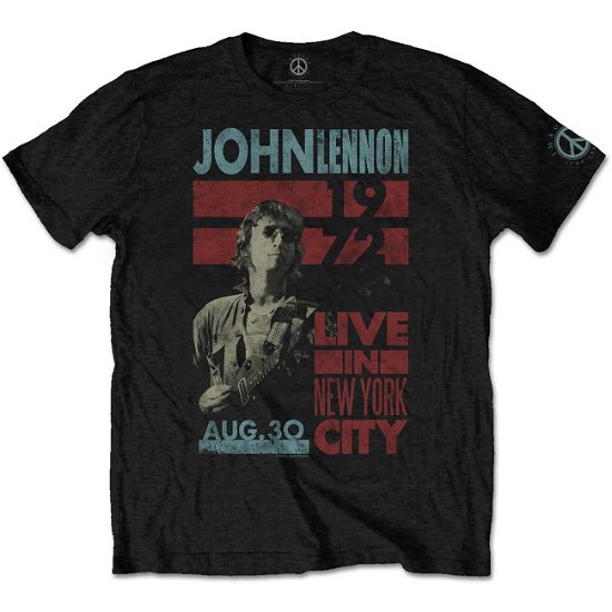 Cover for John Lennon · John Lennon Unisex T-Shirt: Live In New York City (T-shirt) [size S] [Black - Unisex edition]