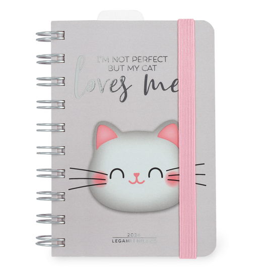 Cover for Legami · 12-month Diary - 2024 - Small Daily Spiral Bound Diary - Kitty (Paperback Book) (2023)