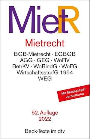 Cover for Dtv Verlagsgesellschaft · Mietrecht (Pocketbok) (2022)