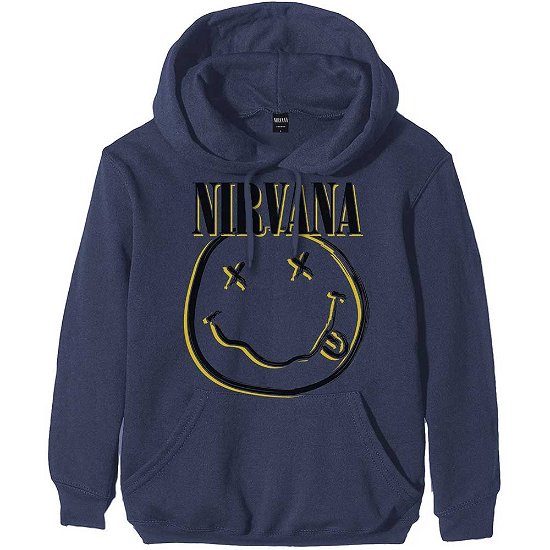 Nirvana Unisex Pullover Hoodie: Inverse Happy Face - Nirvana - Koopwaar -  - 5056561018935 - 