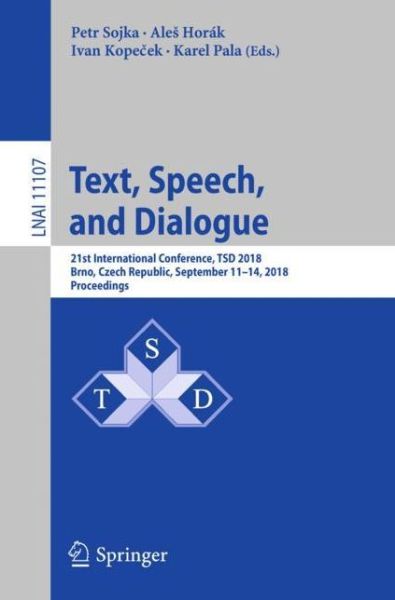 Cover for Text Speech and Dialogue (Book) [1st ed. 2018 edition] (2018)