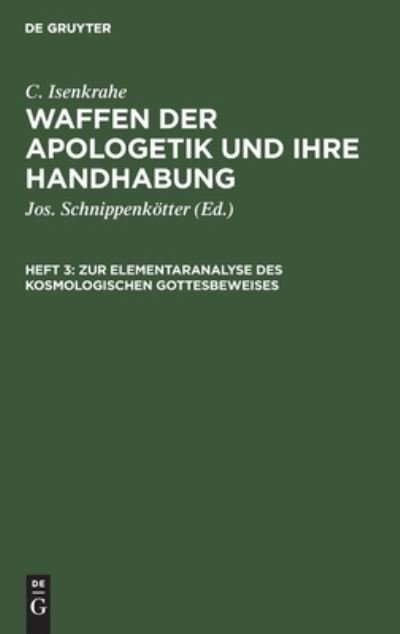 Cover for No Contributor · Zur Elementaranalyse des kosmologischen Gottesbeweises (Hardcover Book) (2023)