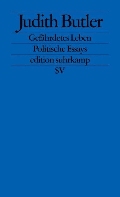 Cover for Judith Butler · Edit.Suhrk.2393 Butler.Gefährdet.Leben (Buch)