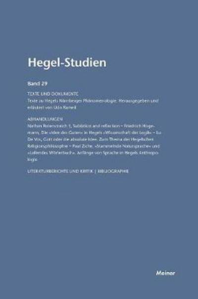 Hegel-Studien / Hegel-Studien, Band 29 - Otto Poeggeler - Bøker - Felix Meiner - 9783787314935 - 1994