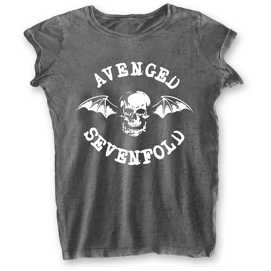 Cover for Avenged Sevenfold · Avenged Sevenfold Ladies T-Shirt: Deathbat (Burnout) (T-shirt) [size L] [Grey - Ladies edition]