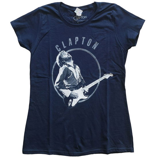 Cover for Eric Clapton · Eric Clapton Ladies T-Shirt: Vintage Photo (T-shirt) [size S] [Blue - Ladies edition]