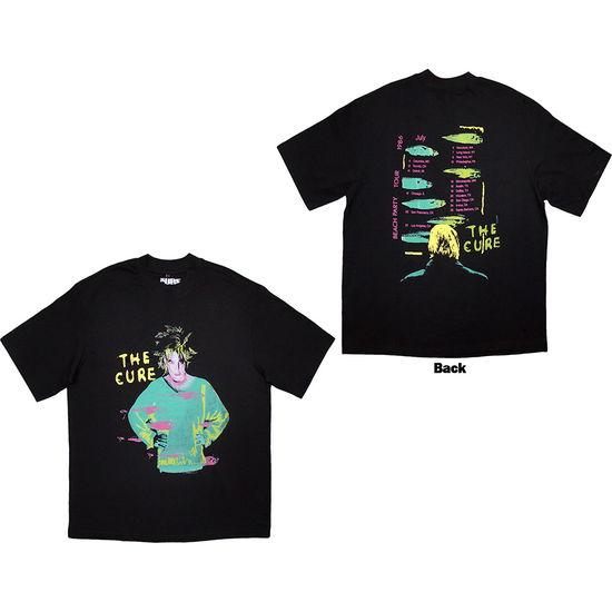 The Cure Unisex Oversized Boxy T-Shirt: Beach Party Tour '86 (Black) (Back Print) - The Cure - Merchandise - - 5056821098936 - 14. februar 2025