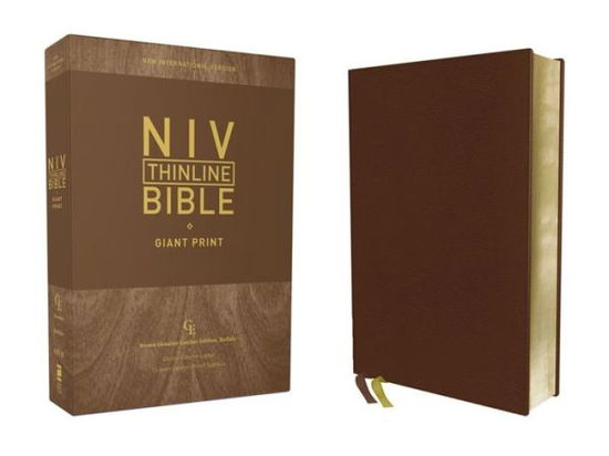 Cover for Zondervan · NIV, Thinline Bible, Giant Print, Genuine Leather, Buffalo, Brown, Red Letter Edition, Comfort Print (Book) (2020)