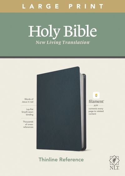 Cover for Tyndale · NLT Large Print Thinline Reference Bible, Filament Enabled Edition (Red Letter, Genuine Leather, Blue) (Bog) (2020)