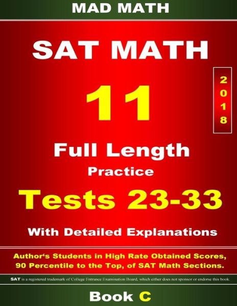 Cover for John Su · 2018 New SAT Math Tests 23-33 Book C (Paperback Bog) (2017)