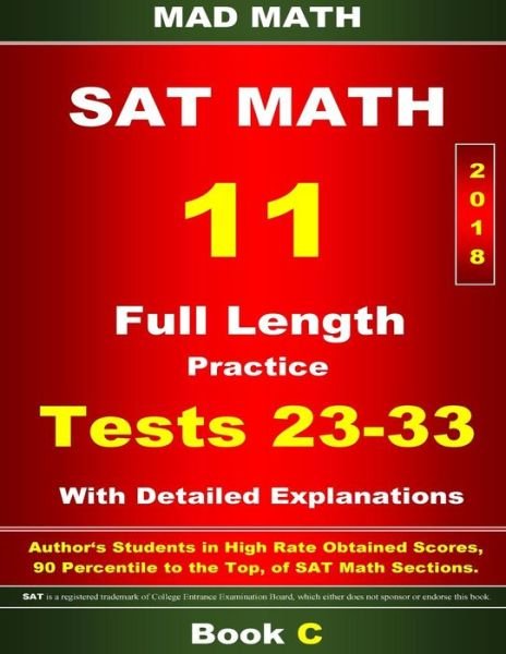 Cover for John Su · 2018 New SAT Math Tests 23-33 Book C (Paperback Book) (2017)