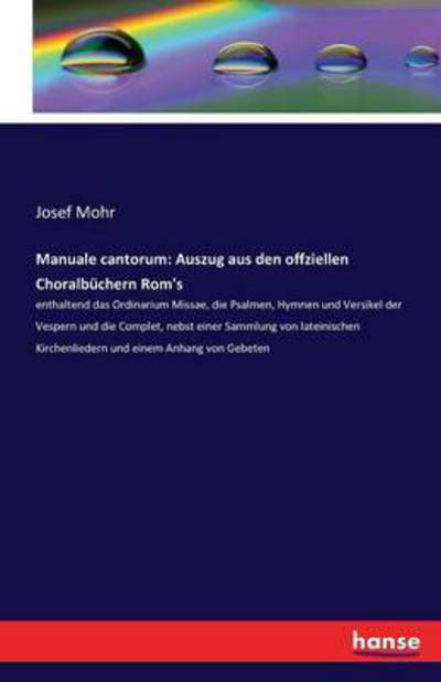 Cover for Mohr · Manuale cantorum: Auszug aus den o (Bok) (2016)