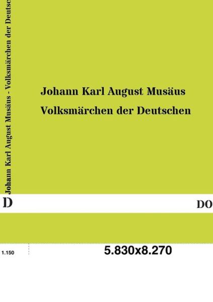 Cover for Johann Karl August Musaeus · Volksmaerchen Der Deutschen (Paperback Book) [German, 1 edition] (2013)