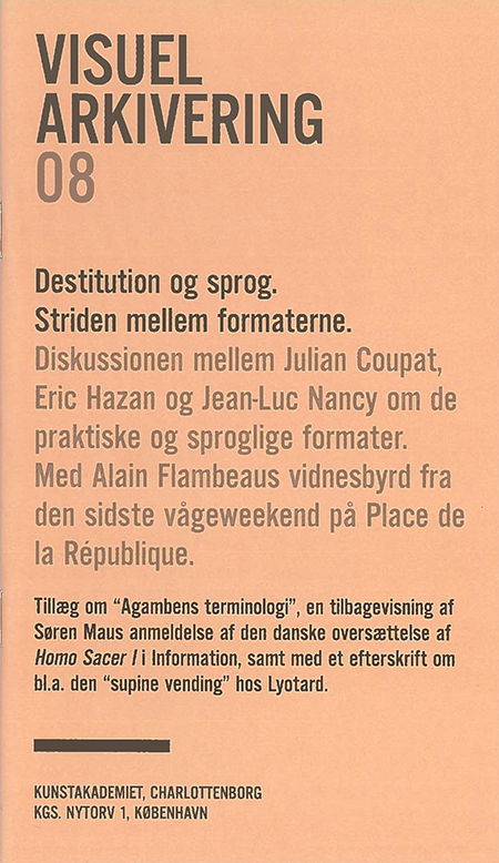 Visuel Arkivering: Destitution og Sprog. Striden mellem formaterne. - Carsten Juhl - Books - Billedkunstskolens Forlag - 9788779450936 - April 1, 2016