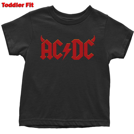 Cover for AC/DC · AC/DC Kids Toddler T-Shirt: Horns (3 Years) (T-shirt) [size 3-4yrs] [Black - Kids edition]