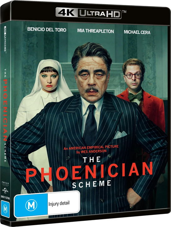 Cover for Toro, Benicio Del, Threapleton, Mia, Cera, Michael, Anderson, Wes, Coppola, Roman, Molfenter, Henning · The Phoenician Scheme (4k) (4K Ultra HD) (2025)