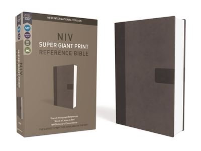 NIV, Super Giant Print Reference Bible, Leathersoft, Gray, Red Letter Edition, Comfort Print - Zondervan - Bøger - Zondervan - 9780310445937 - 13. marts 2018