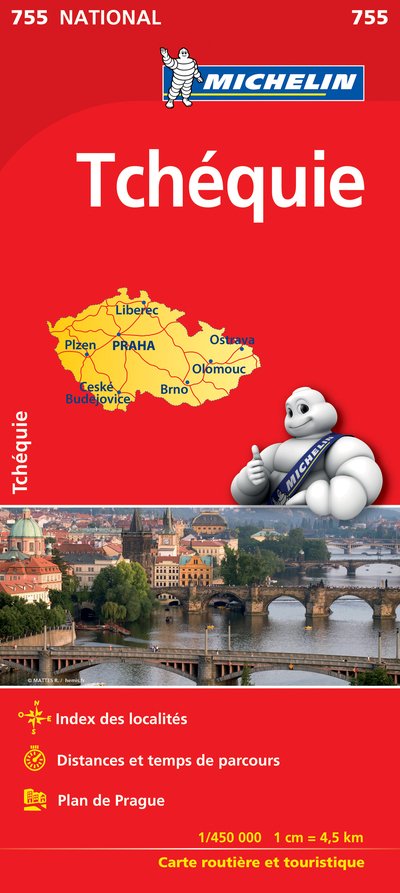 Czechia - Michelin National Map 755: Map - Michelin - Kirjat - Michelin Editions des Voyages - 9782067172937 - torstai 18. kesäkuuta 2020