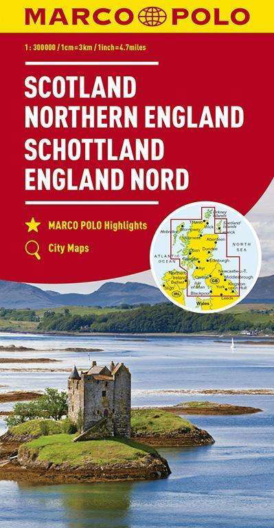 Scotland Marco Polo Map: Also covers Northern England - Marco Polo Maps - Marco Polo - Książki - MAIRDUMONT GmbH & Co. KG - 9783829737937 - 27 marca 2023