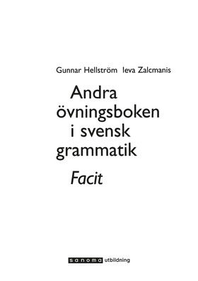 Andra övningsboken Facit - Ieva Zalcmanis - Books - Sanoma Utbildning - 9789162214937 - March 11, 1996