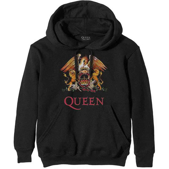 Queen Unisex Pullover Hoodie: Classic Crest - Queen - Marchandise - ROCK OFF - 5056170644938 - 