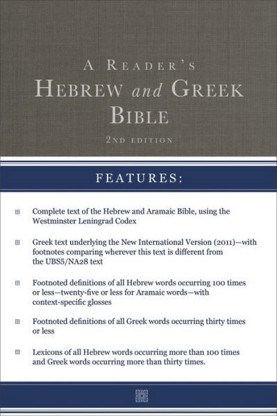 A Reader's Hebrew and Greek Bible: Second Edition - A. Philip Brown II - Kirjat - Zondervan - 9780310109938 - torstai 25. kesäkuuta 2020