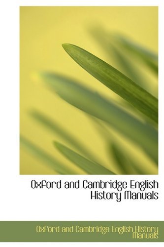 Cover for O and Cambridge English History Manuals · Oxford and Cambridge English History Manuals (Hardcover bog) (2008)